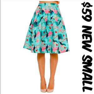 VooDoo Vixen Peacock Midi Skirt